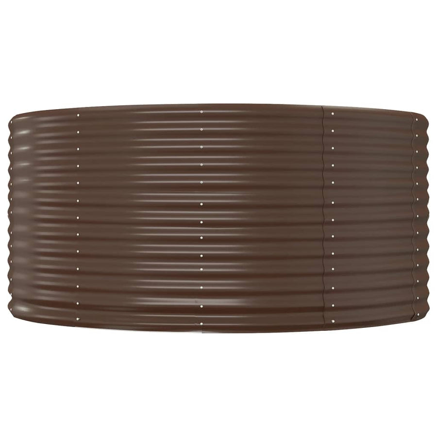 Garden Raised Bed Brown 140x140x68 cm Galvanised Steel