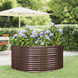 Garden Raised Bed Brown 140x140x68 cm Galvanised Steel