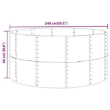 Garden Raised Bed Anthracite 140x140x68 cm Galvanised Steel