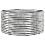 Garden Raised Bed Silver 140x140x68 cm Galvanised Steel - Front View