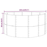 Garden Raised Bed Silver 140x140x68 cm Galvanised Steel
