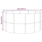 Garden Raised Bed Silver 140x140x68 cm Galvanised Steel
