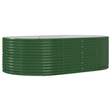 Garden Raised Bed Green 212x140x68 cm Galvanised Steel - Front View