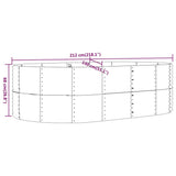 Garden Raised Bed Grey 212x140x68 cm Galvanised Steel - Rear View