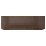 Garden Raised Bed Brown 212x140x68 cm Galvanised Steel - Side View