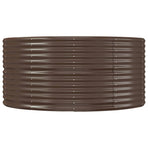 Garden Raised Bed Brown 212x140x68 cm Galvanised Steel