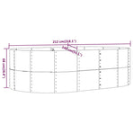 Garden Raised Bed Brown 212x140x68 cm Galvanised Steel