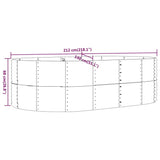 Garden Raised Bed Brown 212x140x68 cm Galvanised Steel - Rear View