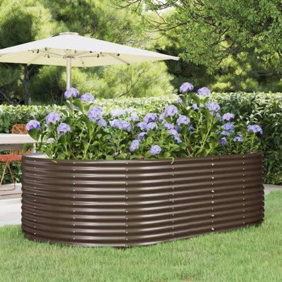 Garden Raised Bed Brown 212x140x68 cm Galvanised Steel