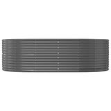 Garden Raised Bed Anthracite 212x140x68 cm Galvanised Steel - Side View