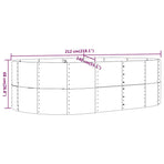 Garden Raised Bed Anthracite 212x140x68 cm Galvanised Steel