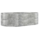 Garden Raised Bed Silver 212x140x68 cm Galvanised Steel - Front View