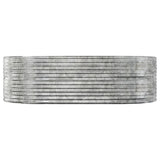 Garden Raised Bed Silver 212x140x68 cm Galvanised Steel - Side View