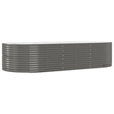 Garden Raised Bed Grey 291x140x68 cm Galvanised Steel - Front View