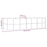 Garden Raised Bed Grey 291x140x68 cm Galvanised Steel - Rear View