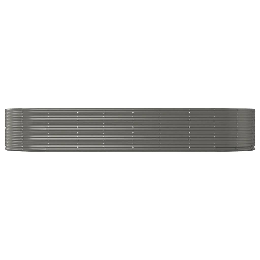 Garden Raised Bed Grey 367x140x68 cm Galvanised Steel