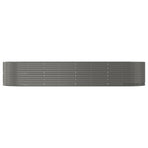 Garden Raised Bed Grey 367x140x68 cm Galvanised Steel
