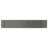 Garden Raised Bed Grey 367x140x68 cm Galvanised Steel - Side View