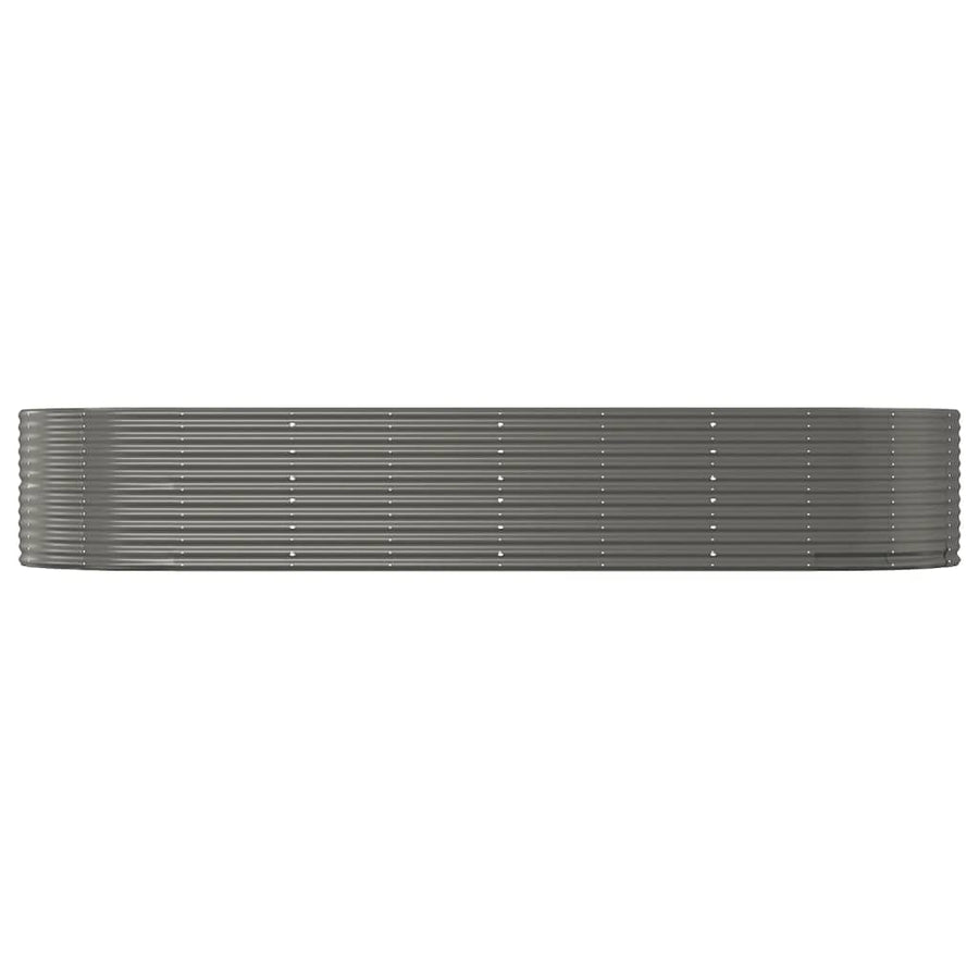 Garden Raised Bed Grey 367x140x68 cm Galvanised Steel