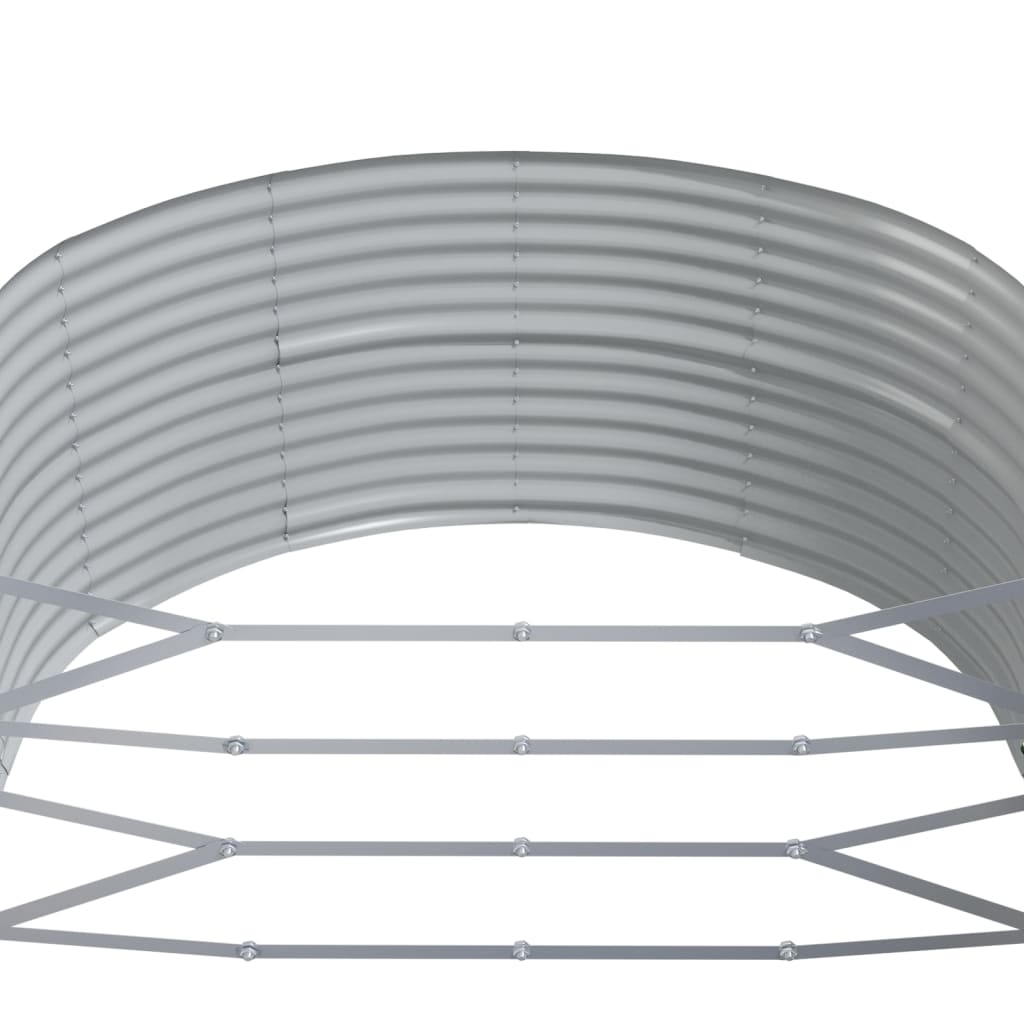 Garden Raised Bed Grey 367x140x68 cm Galvanised Steel