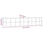 Garden Raised Bed Grey 367x140x68 cm Galvanised Steel