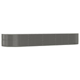 Garden Raised Bed Grey 447x140x68 cm Galvanised Steel