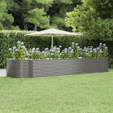 Garden Raised Bed Grey 447x140x68 cm Galvanised Steel