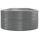 Garden Raised Bed Powder-Coated Steel 510x140x68 cm Grey - Top-Down View