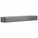 Garden Raised Bed Powder-Coated Steel 584x140x68 cm Grey