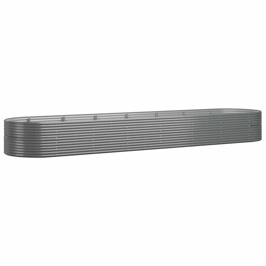Garden Raised Bed Powder-Coated Steel 584x140x68 cm Grey