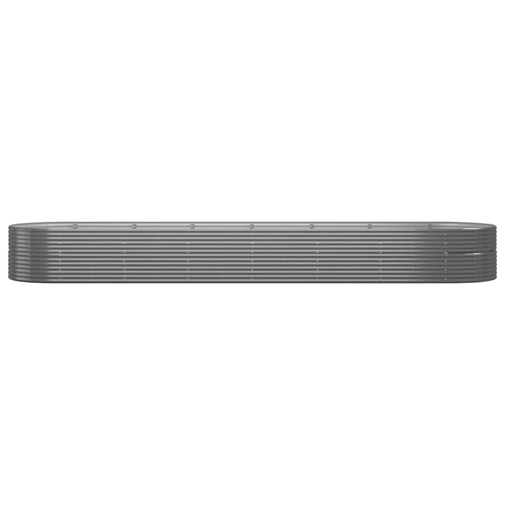 Garden Raised Bed Powder-Coated Steel 584x140x68 cm Grey