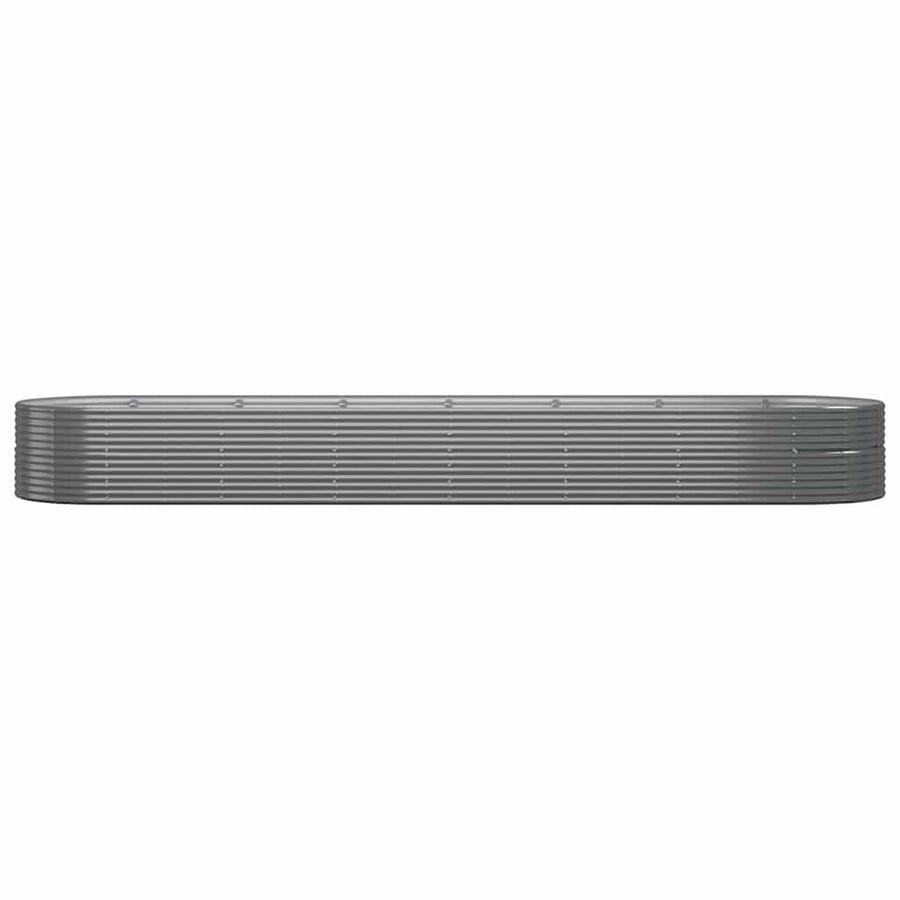 Garden Raised Bed Powder-Coated Steel 584x140x68 cm Grey