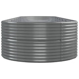 Garden Raised Bed Powder-Coated Steel 584x140x68 cm Grey