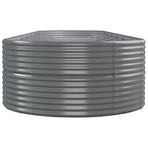 Garden Raised Bed Powder-Coated Steel 584x140x68 cm Grey