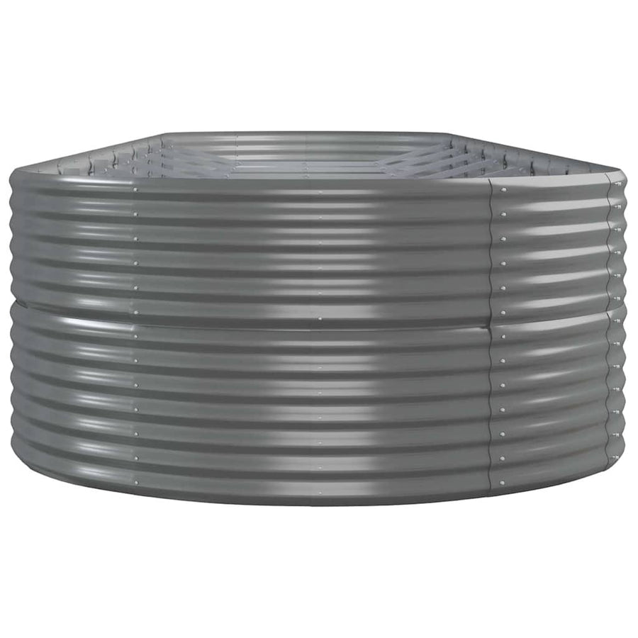 Garden Raised Bed Powder-Coated Steel 584x140x68 cm Grey