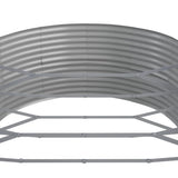 Garden Raised Bed Powder-Coated Steel 584x140x68 cm Grey - 45-Degree Angle