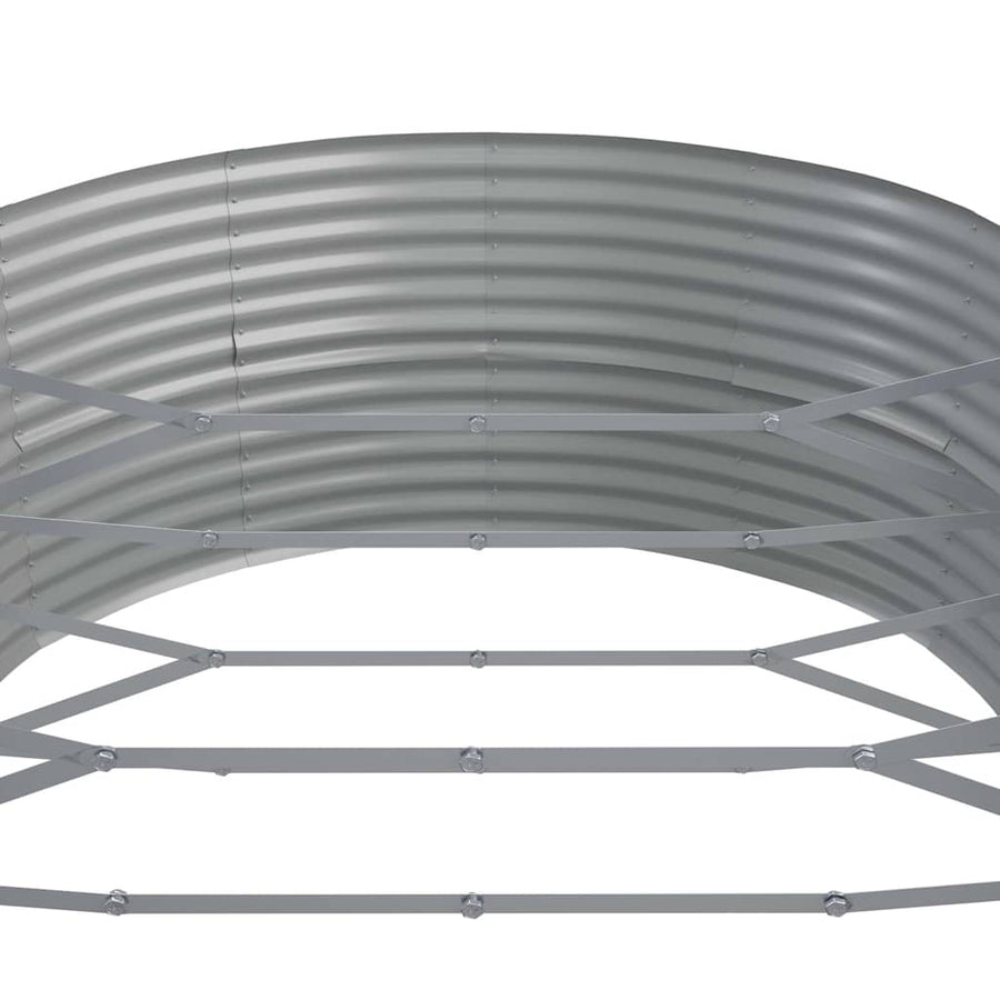 Garden Raised Bed Powder-Coated Steel 584x140x68 cm Grey
