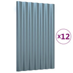 Roof Panels 12 pcs Galvanised Steel Grey 60x36 cm