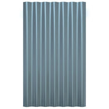 Roof Panels 36 pcs Galvanised Steel Grey 60x36 cm