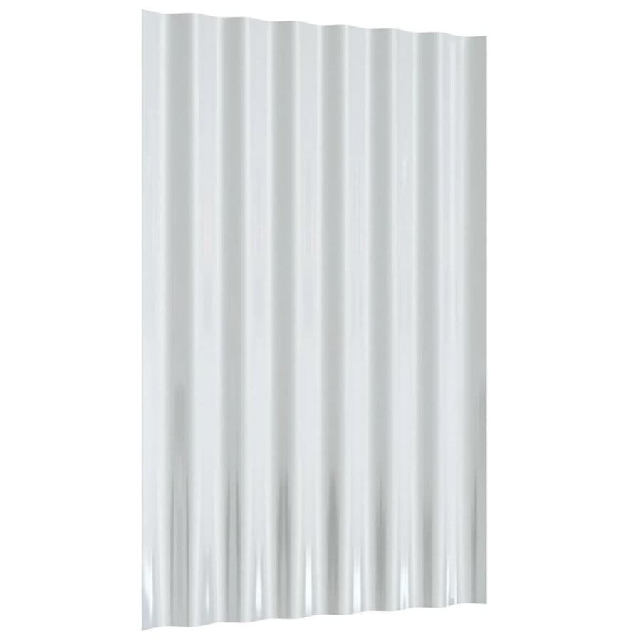 Roof Panels 36 pcs Galvanised Steel Grey 60x36 cm