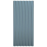 Roof Panels 12 pcs Galvanised Steel Grey 80x36 cm