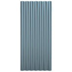 Roof Panels 12 pcs Galvanised Steel Grey 80x36 cm