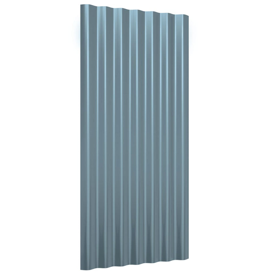 Roof Panels 36 pcs Galvanised Steel Grey 80x36 cm