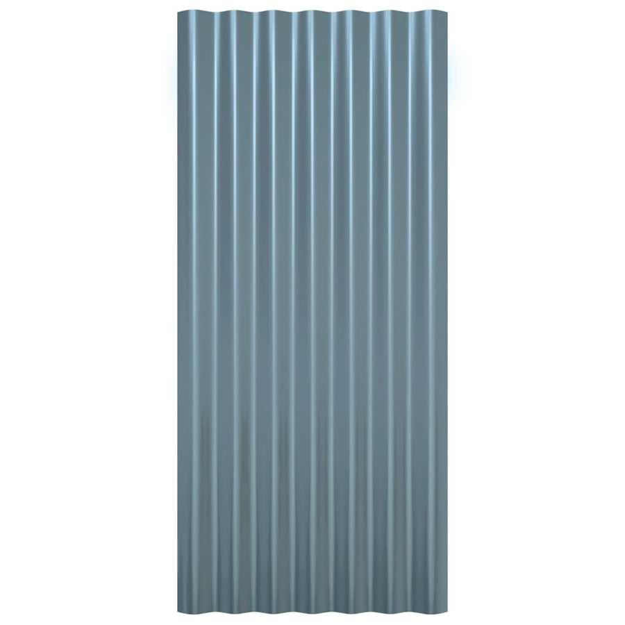 Roof Panels 36 pcs Galvanised Steel Grey 80x36 cm