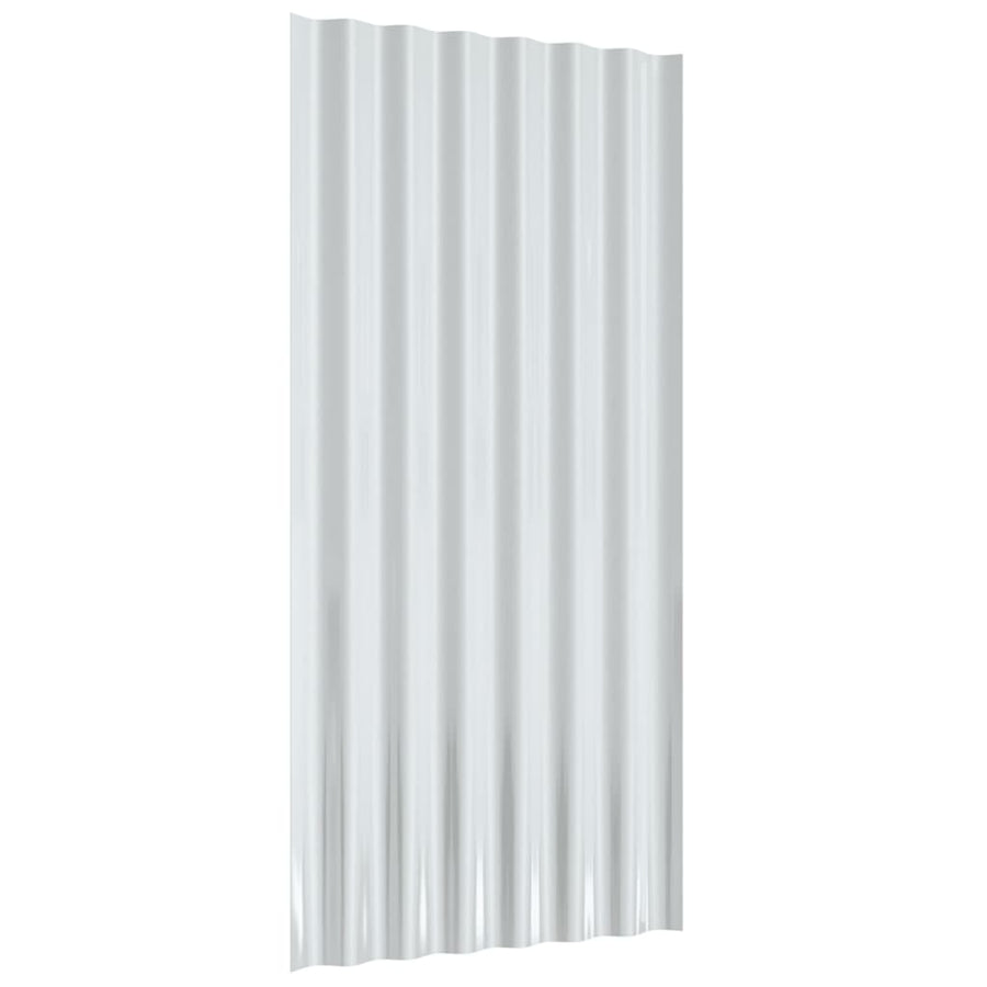 Roof Panels 36 pcs Galvanised Steel Grey 80x36 cm