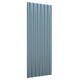 Roof Panels 12 pcs Galvanised Steel Grey 100x36 cm - Side View