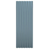 Roof Panels 12 pcs Galvanised Steel Grey 100x36 cm