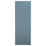 Roof Panels 12 pcs Galvanised Steel Grey 100x36 cm