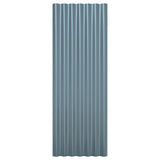 Roof Panels 12 pcs Galvanised Steel Grey 100x36 cm - Top-Down View