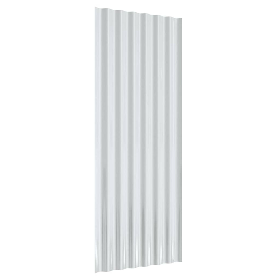 Roof Panels 12 pcs Galvanised Steel Anthracite 100x36 cm